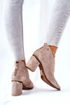 Heeled Leather Boots Laura Messi Beige 2344