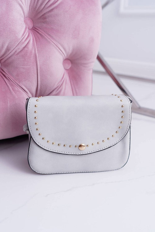 Women's Handbag Small Chest Golden Rivets Grey