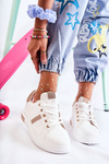 Damskie Buty Sportowe Wiązane Białe Otylia