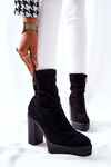 Suede Boots On Heel Black Marlevo