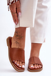 Women's Leather Slippers Camel Harmony