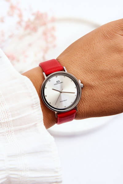 Women's Waterproof Analog Watch Giorgio&Dario Red & Silver