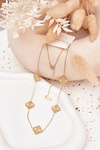 Stainless steel chain with flowers gold