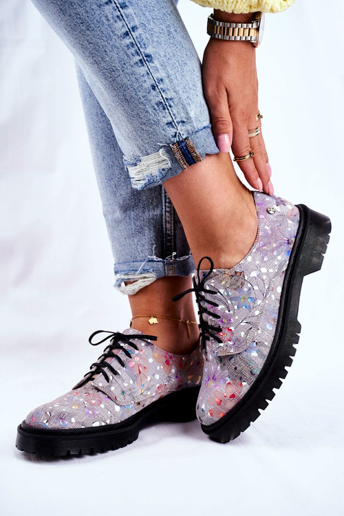 Women's Brogues Oxfords Gray Leather Maciejka 04087-13