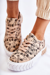 Women's Sneakers Sport Shoes pattern Beige Awersa