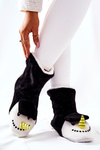 Christmas Warming Slippers Snowman Black