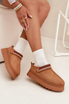 Women's Low Snow Boots With Movable Strap And Embroidery On Platform Camel Lyrisse