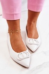 Leather Pointed Ballerinas White Rachelle