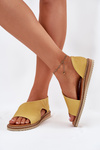 Sandały Damskie Skóra Naturalna Żółte Artiker 46C1015