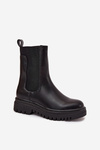 Women Chelsea Boots On Platform And Flat Heel Slip On Black Ravessa