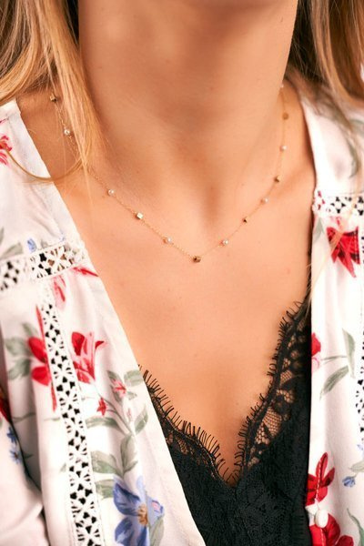 Women's Gold Necklace Chain Gems Christine