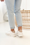 Women's Sneakers On A Chunky Sole White Beige Riri