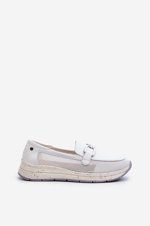 Women's Leather Moccasins D&A TW210 White