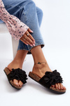 Women's Black Flower Slippers Lulania
