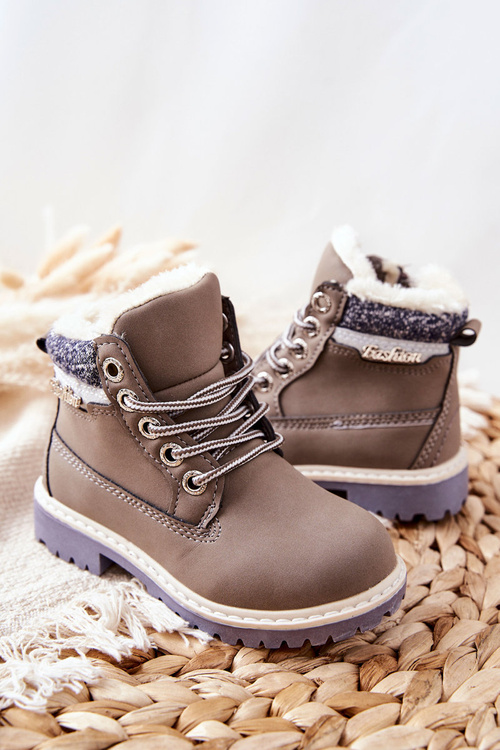 Children's Insulated Boots With Fur Grey Estee