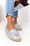 Espadryle Skórzane Pleciona Podeszwa Big Star Srebrne HH274504