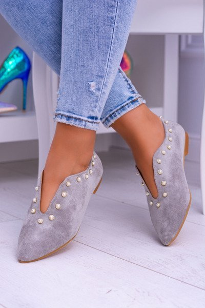 Lu Boo Grey Half Shoes with Cutouts Corals Merseo