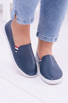 Women's Navy Blue Leather Bellara Tennis Shoes