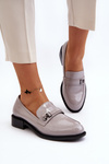 Women's Gray Patent Loafers Nerilaja
