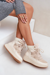 Low Snow Boots On Platform Light Beige Naliora