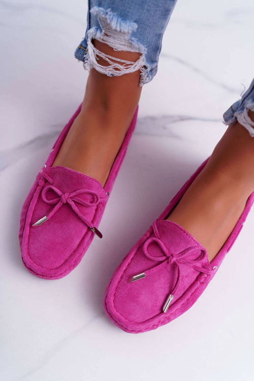 Women's Comfortable Eco-suede Moccasins Fuchsia Memfi