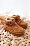 Children's Insulated High Sneakers Camel Clafi
