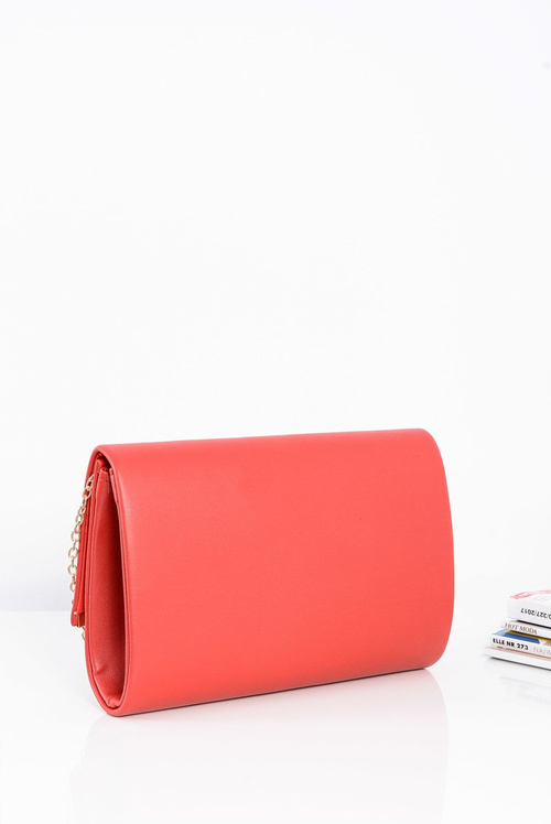 Elegant Red Women's Clutch Bag with Gold Chain Faced Accessories