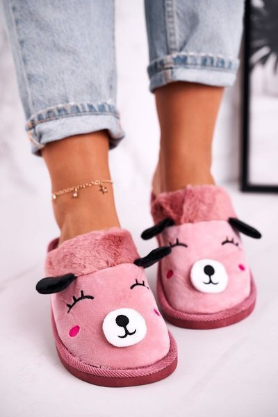 Women's Velor Slippers With Llama Pink Ruddy