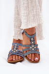 Women's Flat Sandals With Woven Straps Blue Artiker 56C1325