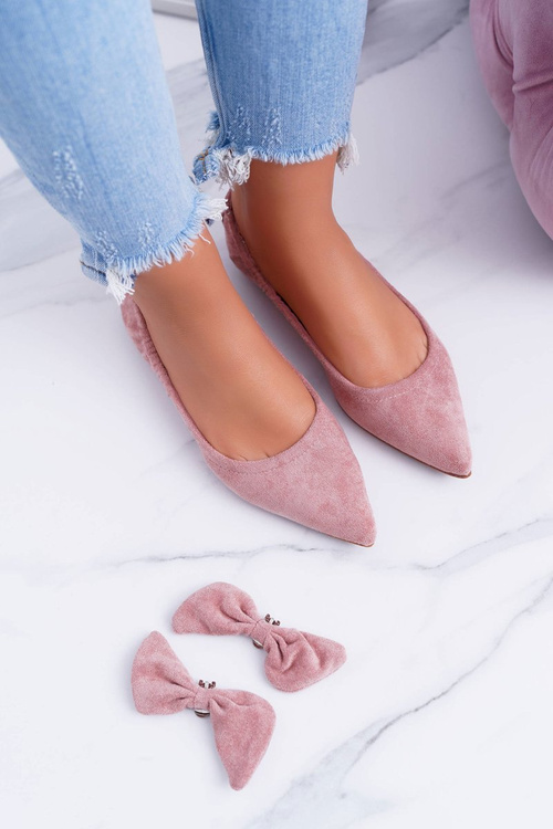 LU BOO Moments ballerinas with detachable bow pink