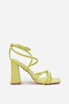 Women Sandals On Heel With Straps Lime Ciarilora