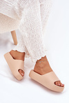 Ladies Slippers On Thick Sole Khaki Oreithano