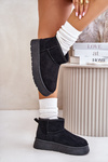 Low Women Snow Boots On Platform Insulated With Fur Black Saldren