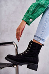 suede boots with decorative stripes Black Malesia