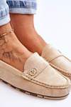 Suede Slip-On Loafers Beige Castelo