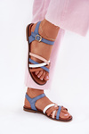 Women's Sandals With Intertwining Straps Blue Sergio Leone SK090H
