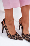 Embellished High Heels Leopard Beige-Black Kemonia