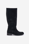Suede Women's Knee-High Boots with Zipper Lewski 3616 Black