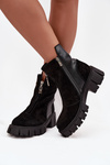 Women's Boots Made of Genuine Suede Lined D A JC52 874 Black