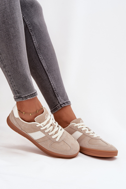Suede Women's Sneakers Vinceza 14029 Beige