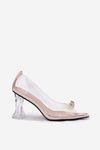 Transparent Heels With Bow Vinceza 62213 Beige