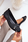 Mesh Ballet Flats With Bow Black Bianila