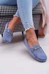 Women's Blue Suede Sonnero Moccasins