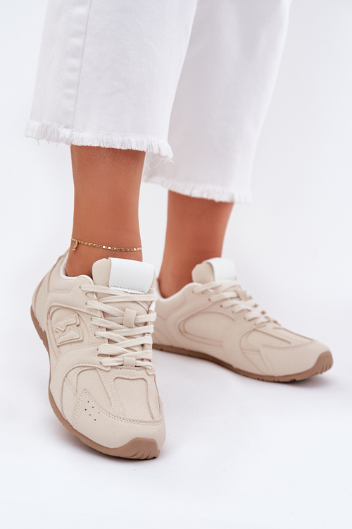 Eko Zamszowe Klasyczne Buty Sportowe Damskie Beżowe Dorella