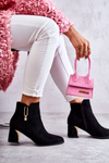 suede boots on a post with a decoration Black Erine