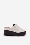 Platform And Wedge Sandals Eco Leather White Eridoria