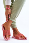 Light Women's Slippers With Inscription Pink Merry