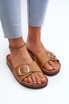 Women's Cork Platform Sandals with Buckle Brown Moaxi