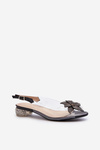 Transparent sandals with low heel and decoration Black D&A MR38-383