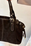 Bag Made Of Natural Suede Chocolate Danira